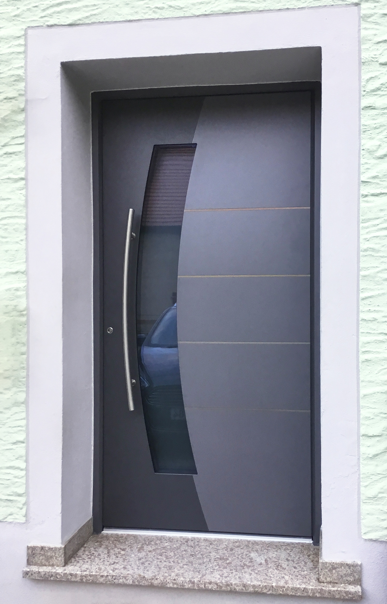 Aluminium-Haustüre Isarholz AT 887, GS PD Delta Metalliceffekt, DB 703 Premium Metallic Feinstruktur